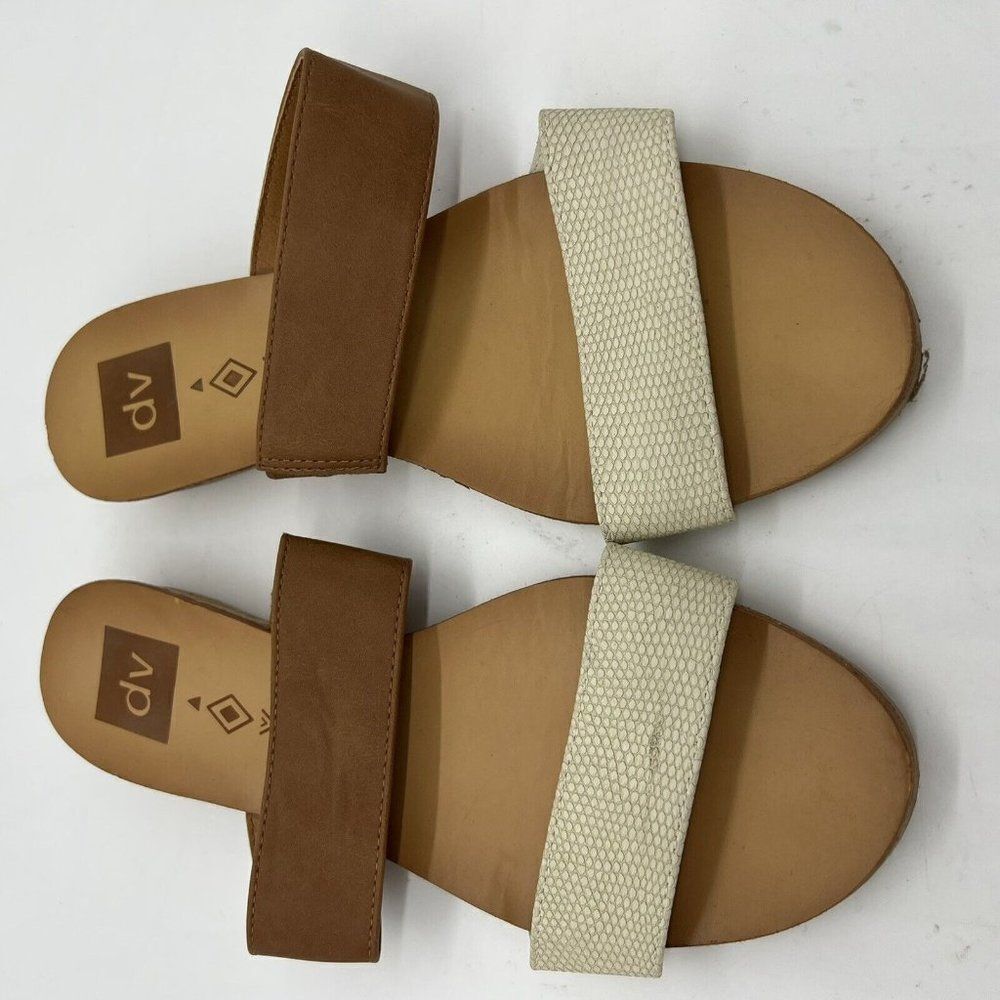 Dolce Vita Pris 2-Strap Two Tone Wedge Sandals 8.5